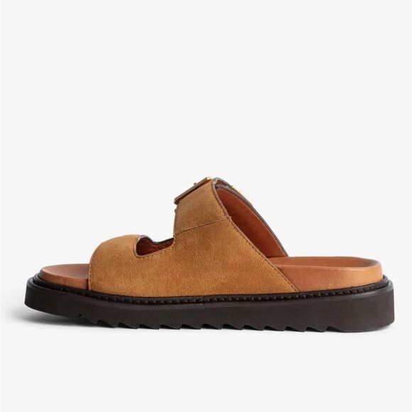 Zadig & Voltaire Alpha Cecilia real suede Sandal in Brown Suede. 40/8.5-9 - Picture 4 of 14